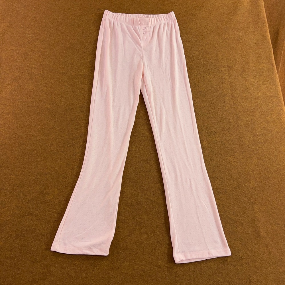 Splendid Girls Large 14/16 Pink Heart Pointelle Knit Pajama Pants New